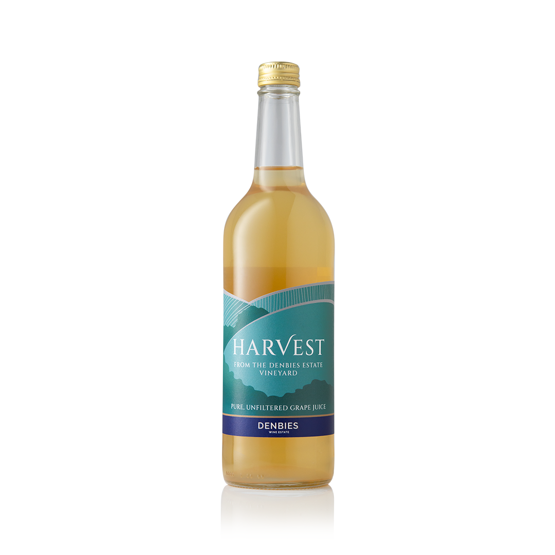 Front view of Harvest Grape Juice bottle by Denbies Wine Estate isolated on a transparent background