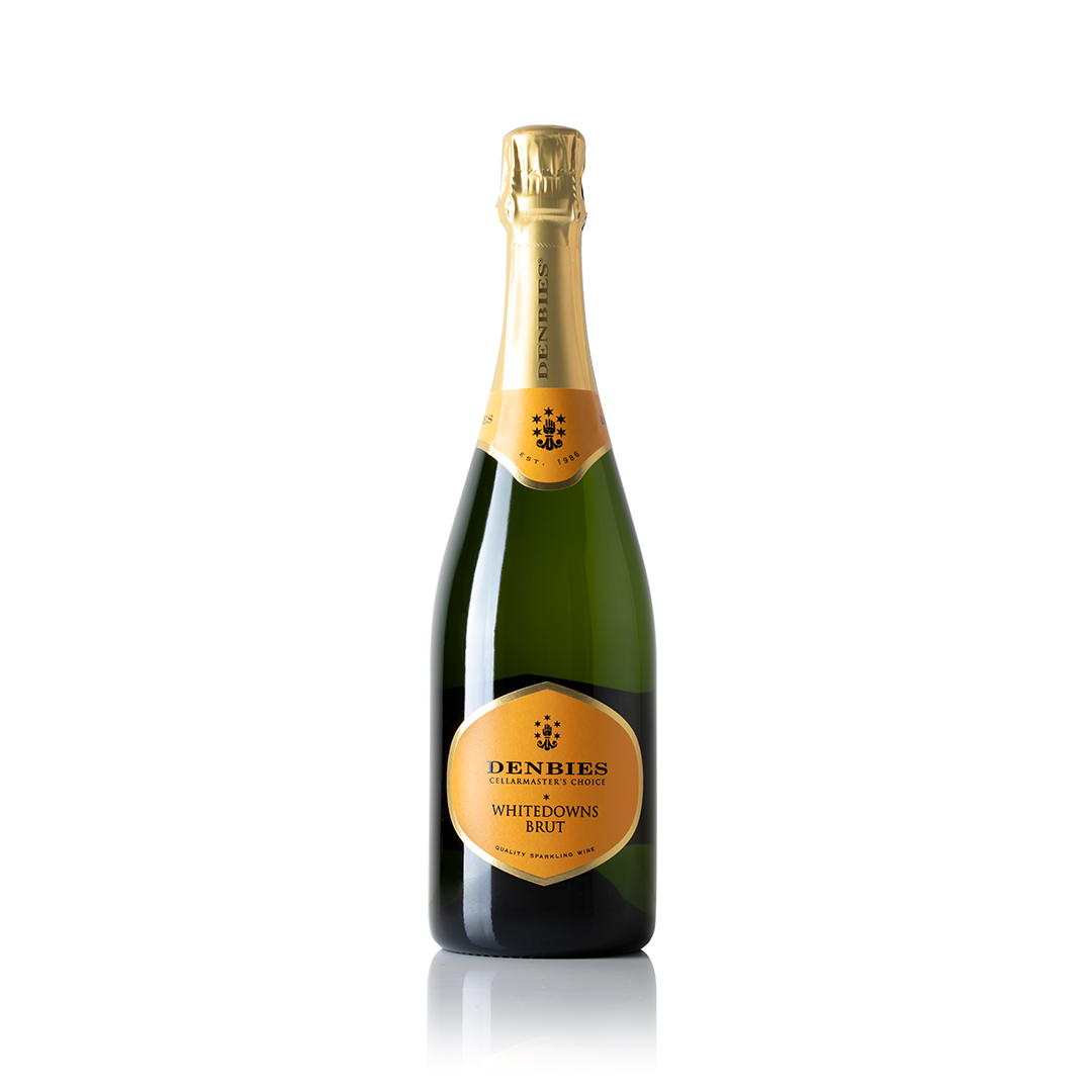 Front view of Whitedowns NV half wine bottle by Denbies Wine Estate isolated on a transparent background